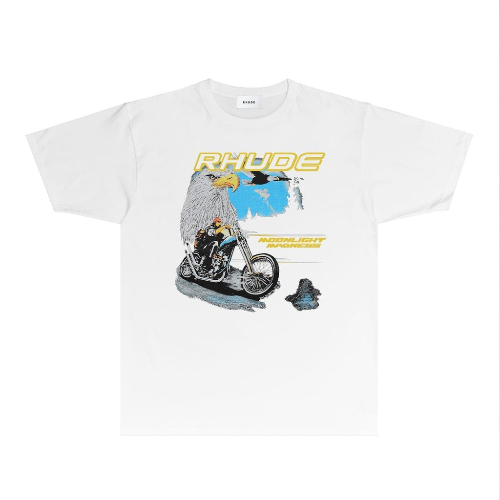 Rhude T-shirts Printed Trendy Pure Cotton